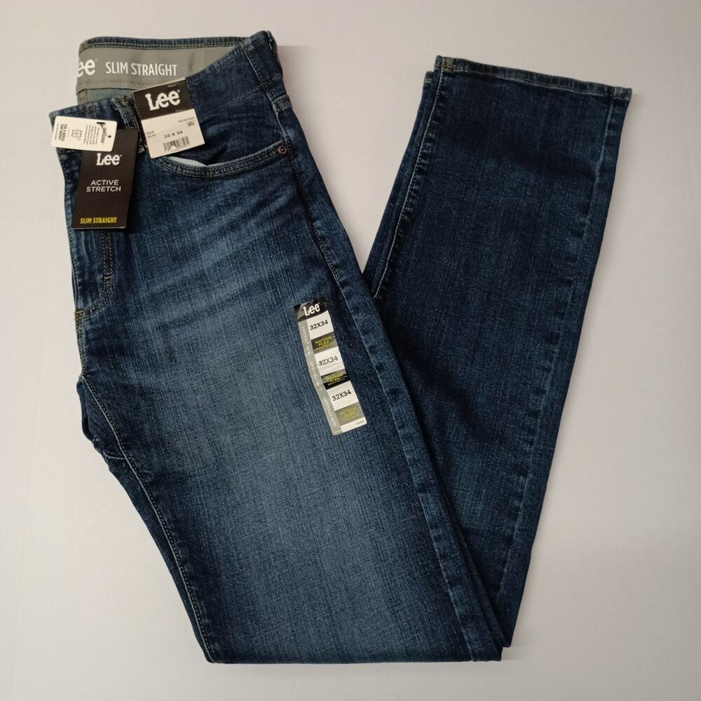 Lee Slim Straight Jeans Men's Size 32x34 Blue Flex Waist